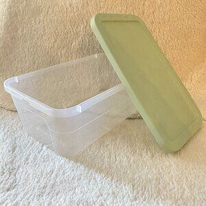 6qt Clear Storage Box with Light Green Lid - Excellent Condition